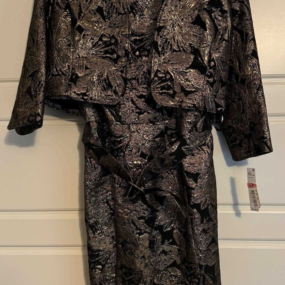 Preston & York black/gold dress with Jacket and belt - size 12